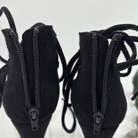 Jeffrey Campbell Ouvert Ballerina Ankle Wrap Wedge‎ Sandal Pointed Toe Black 7.5 - Picture 6 of 10